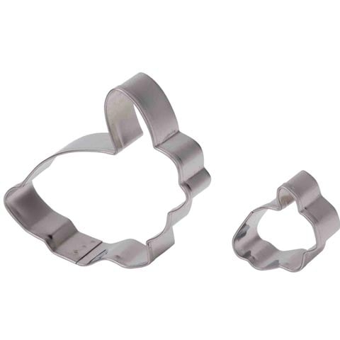 Stainless Steel Rabbit Cutter Set (2Pieces), L7.5xW6.5xH2.5cm, L3.2xW3xH2.5cm