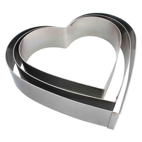 Stainless Steel Heart Dessert Ring, Ø16xH5cm