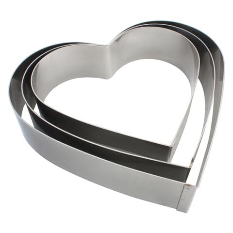 Stainless Steel Heart Dessert Ring, Ø18xH5cm