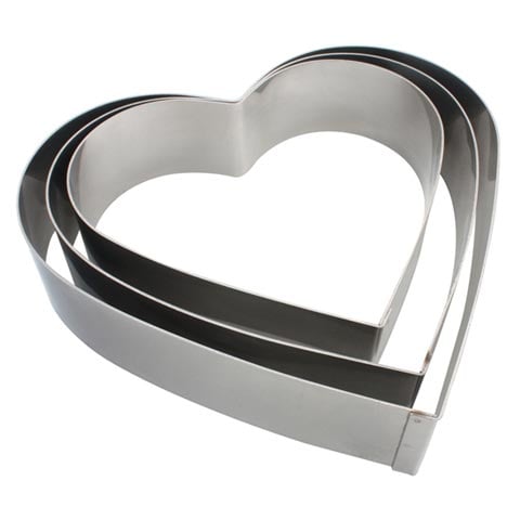 Stainless Steel Heart Dessert Ring, Ø20xH5cm