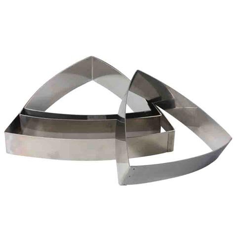 Stainless Steel Convex Triangle Dessert Ring, L16xH5cm