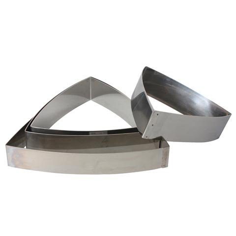 Stainless Steel Convex Triangle Dessert Ring, L18xH5cm