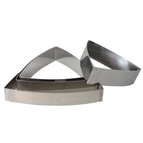 Stainless Steel Convex Triangle Dessert Ring, L20xH5cm