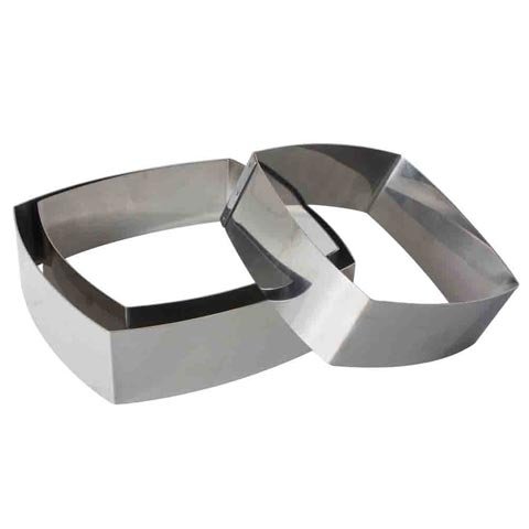 Stainless Steel Convex Square. Dessert Ring, L14xH5cm