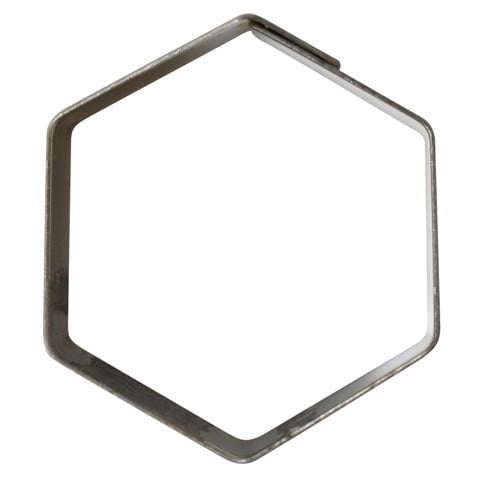 Stainless Steel Hexagon Mini Dessert Ring, L7xh4.5cm