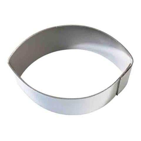 Stainless Steel Almond-Shape Mini Dessert Ring, L7xH4.5cm