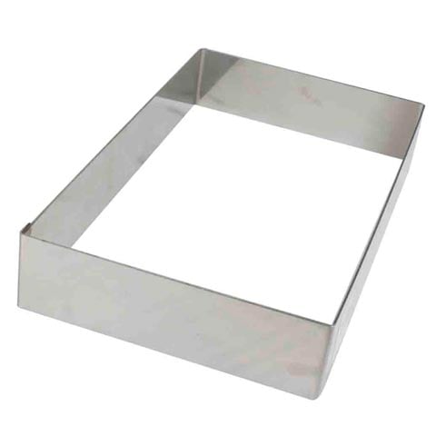 Stainless Steel Rectangle Dessert Ring, L24xW14xH4cm