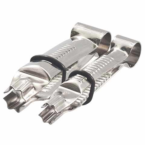 Stainless Steel Plain Crimper Set 1/2" & 3/4", Six Star