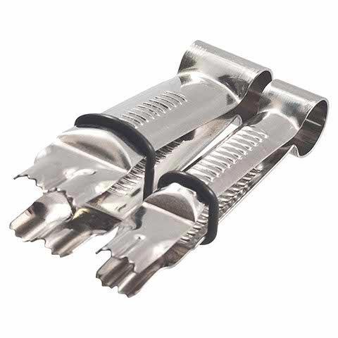 Stainless Steel Serrated Crimper Set 1/2" & 3/4", Open Eye