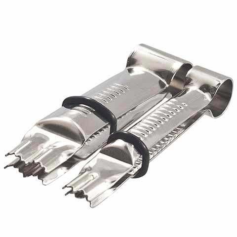 Stainless Steel Serrated Crimper Set 1/2" & 3/4", Close Eye