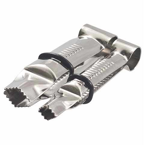 Stainless Steel Serrated Crimper Set 1/2" & 3/4", Open V