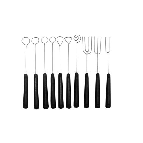 Stainless Steel Chocolate Dipping Fork with Plastic Handle (10 Pieces Stainless Steelet)