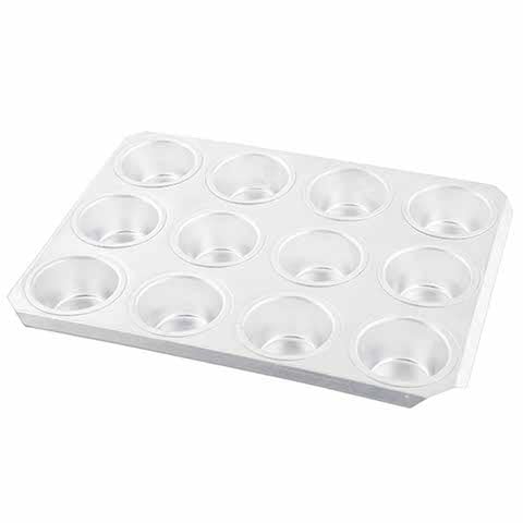 Aluminium Mini Muffin Pan 12 Cups Ø47xH25mm, L26xW20cm