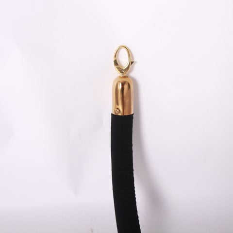 VELVET Q-POST ROPE w/GOLD END, Ø32xL1500mm, BLACK