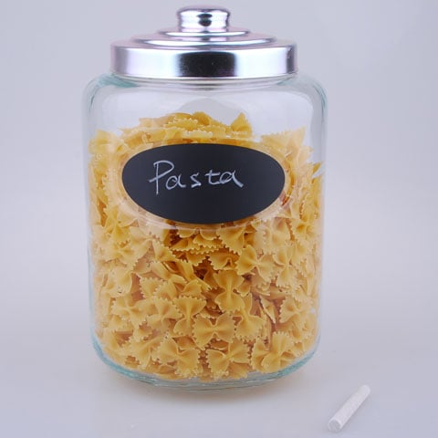 (TBD) GLASS STORAGE JAR with BLACKBOARD LABEL