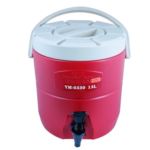 (20-00257) ROUND INSULATED CONTAINER WITH INNER LID (9903-7) RED Ø30xH33cm, 13L