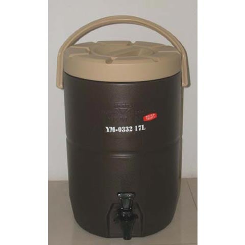 (20-00259) ROUND INSULATED CONTAINER WITH INNER LID (9903-7) BROWN Ø30xH46cm, 17L