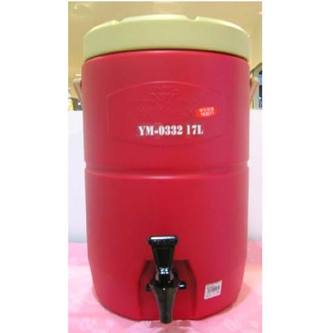 (20-00261) ROUND INSULATED CONTAINER WITH INNER LID (9903-7) RED Ø30xH46cm, 17L