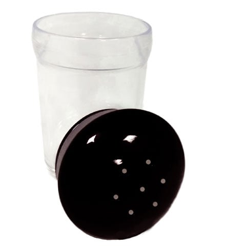 PLC PP PEPPER SHAKER w/BLACK LID 4.6x4.6xH8.8cm, 65ml