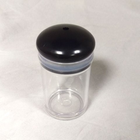 PLC PP TOOTHPICK/SALT SHAKER w/BLACK LID 4.6x4.6xH8.8cm, 65ml