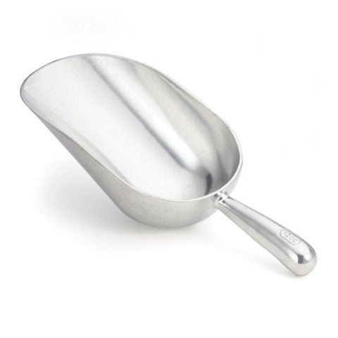 ALUMINUM ICE SCOOP, ROUND EDGE