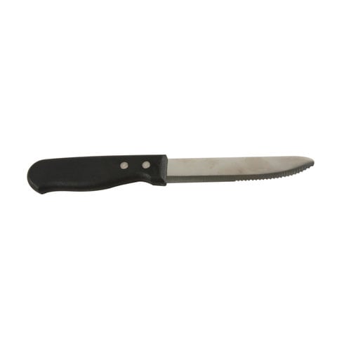 JUMBO STEAK KNIFE with BLACK PLASTIC HANDLE