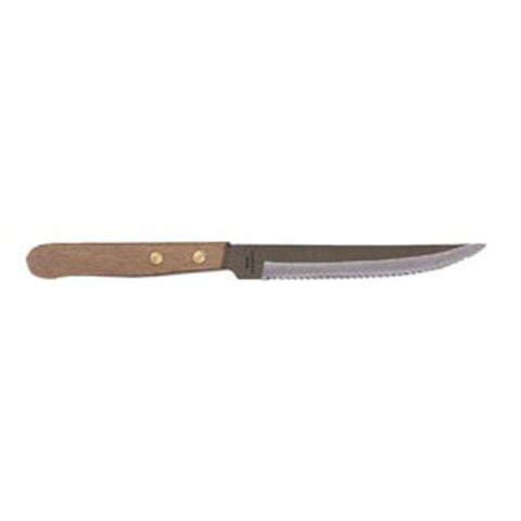 STEAK KNIFE with WOODEN HANDLE with POINTED END BLADE