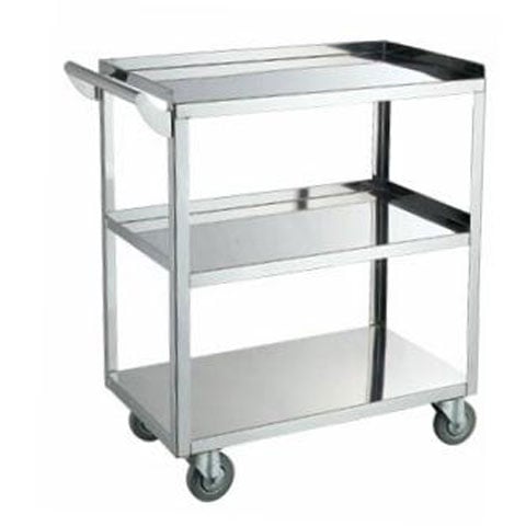 STAINLESS STEEL 3 TIER TROLLEY with 1 HANDLE