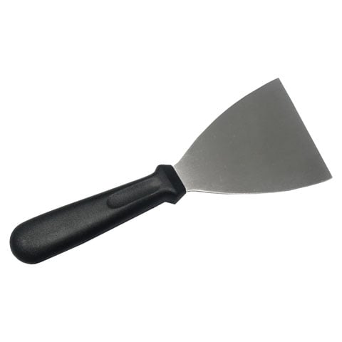 STAINLESS STEEL SCRAPER with BLACK HANDLE