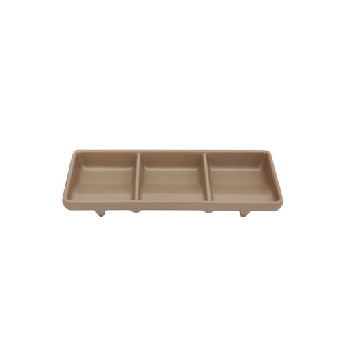 Iwamatsu Melamine Rectangle 3-Divided/ Compartment Sauce Dish L19.5xW8.4xH2.4cm, Brown