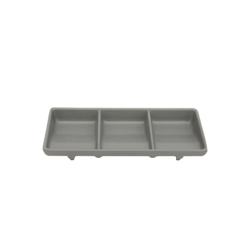 Iwamatsu Melamine Rectangle 3-Divided/ Compartment Sauce Dish L19.5xW8.4xH2.4cm, Grey