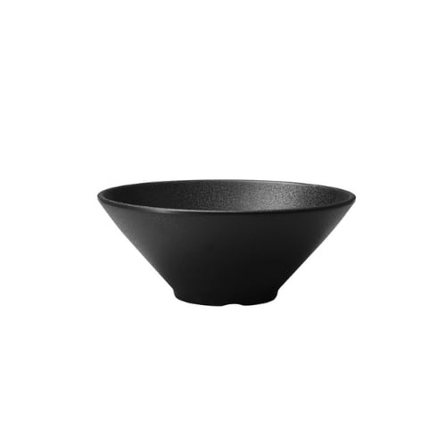 Iwamatsu Melamine Round Bowl Ø22.5xH9.1cm, Black