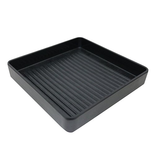 MEL STACKABLE SQUARE PLATE L17.7xW17.7xH3.3cm, BLACK