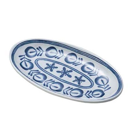 MEL OVAL  PLATE L22.5xW12.8xH2.2cm, MODERN BLUE