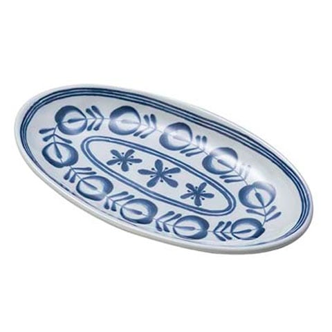 MEL OVAL PLATE L30xW17xH3.1cm, MODERN BLUE