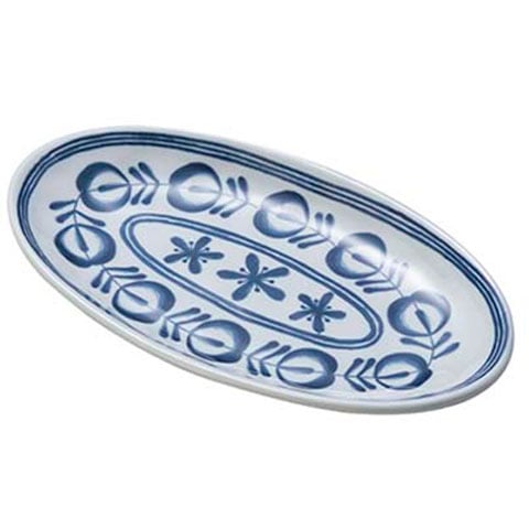 MEL OVAL PLATE L36.3xW20.4xH3.5cm, MODERN BLUE