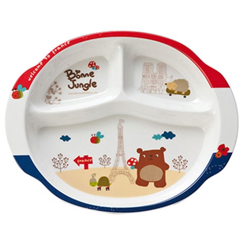 MELAMINE KIDS 3-COMPARTMENT PLATE