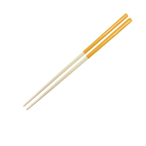 MEL DUO COLOUR CHOPSTICKS 22.7cm, YELLOW/IVORY, 10prs/pkt