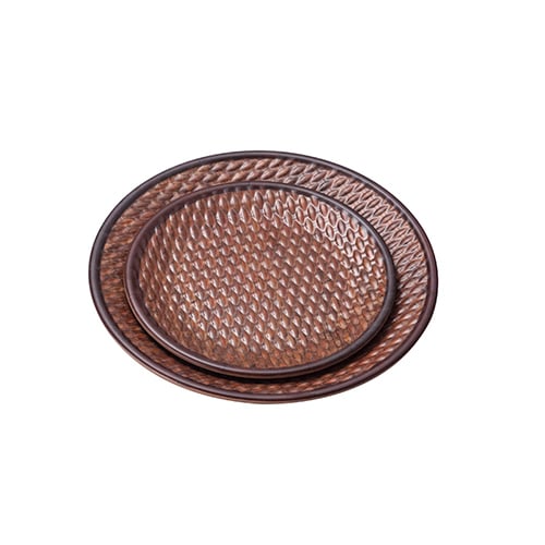 MEL ROUND PLATE Ø30.4xH2.1cm, DARK BROWN BAMBOO