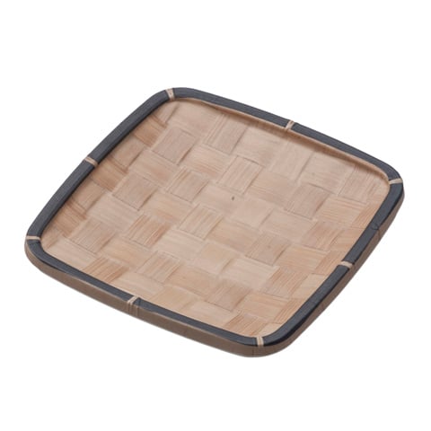 MEL SQUARE PLATE L15.2XW15.2XH2.1cm, DUPLEX, BAMBOO