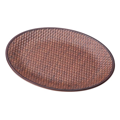 MEL OVAL PLATE L30.4xW22.8xH1.7cm, DARK BROWN, BAMBOO