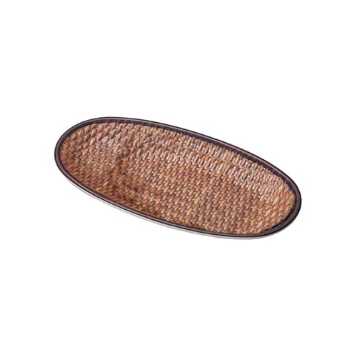 MEL OVAL PLATE L30.4xW15xH1.8cm, DARK BROWN, BAMBOO