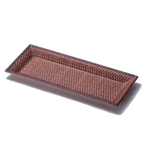 MEL RECTANGLE PLATE L39.3xW16.5xH2.6cm, DARK BROWN, BAMBOO