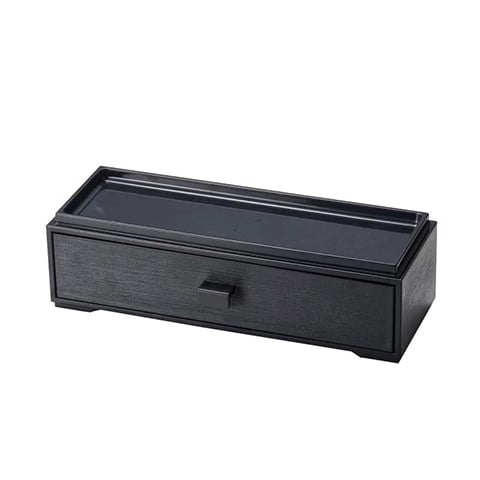 MEL RECTANGLE CHOPSTICK BOX L28.2xW9.9xH8.1cm, BLACK