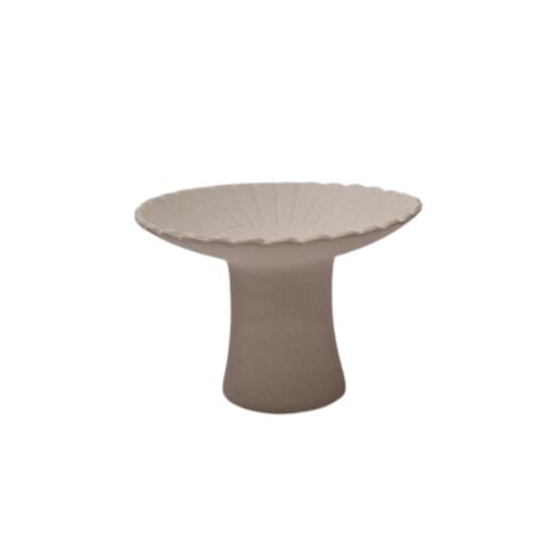 Royal Bali Celadon  Round Chloe Pedestal Plate Ø10.5xH7.5cm, Natural Tone Engobe