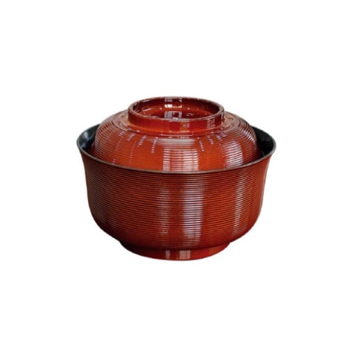 ABS Tendon Rice Bowl With Lid Ø16xH11.5cm, Light Brown