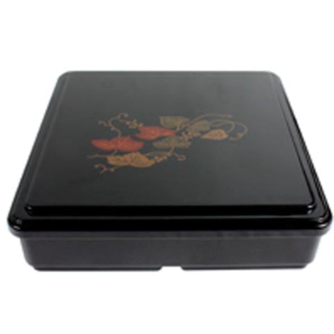 3-COMPARTMENT BENTO BOX w/LID w/MAPLE LEAF DESIGN