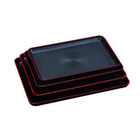 RECTANGULAR TRAY w/RED RIM