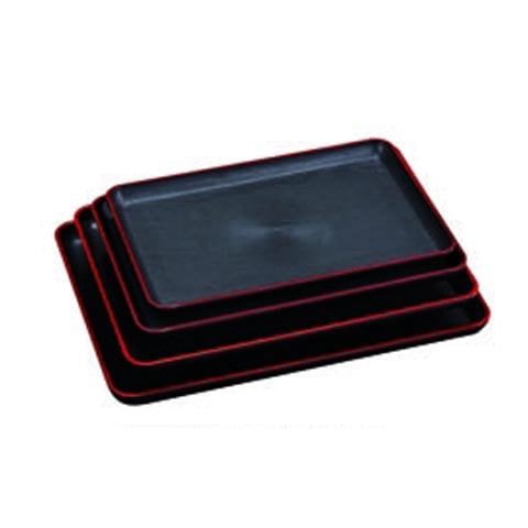 RECTANGULAR TRAY w/RED RIM