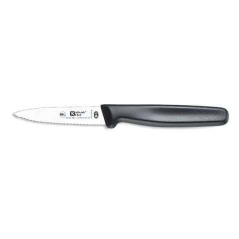 Atlantic Chef Plastic Handle Black Paring Knife 8cm with Serrated Edge